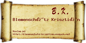 Blemenschütz Krisztián névjegykártya